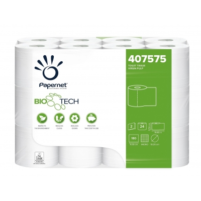 Camping Toilettenpapier BIO TECH 2-lagig / 180 Blatt / selbstauflösend Papernet 407575  48 Rollen / Einzelpack